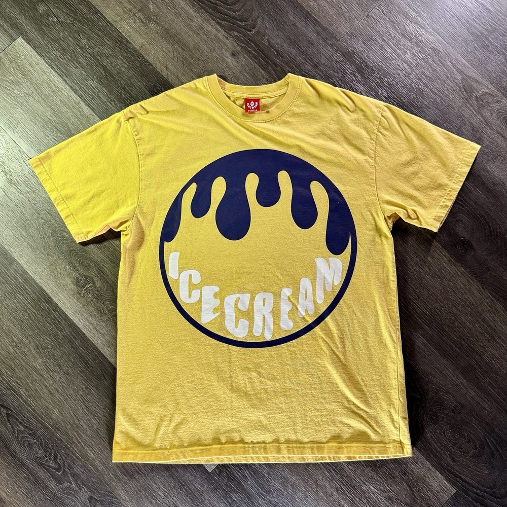 Ice Cream x Billionaire Boys Club BBC Mens Bubble Graphic T-Shirt Yellow‎ Size L